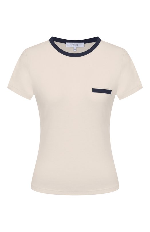 Хлопковая футболка Frame Denim WP26JTE006/THE PIQUE BABY TEE Кремовый WP26JTE006/THE PIQUE BABY TEE