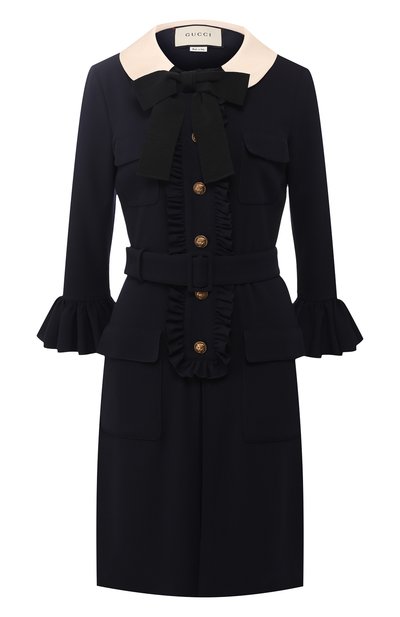 Шерстяное платье с поясом и бантом GUCCI, арт. 517425/ZLW01, фото 1