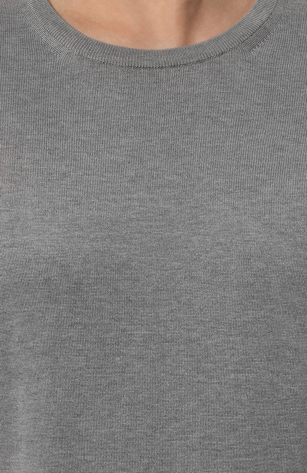 Шелковый джемпер ANDREA CAMPAGNA светло-серого цвета по цене 43900 руб., арт. 43112/23503, фото 5 Шелковый джемпер ANDREA CAMPAGNA, арт. 43112/23503, фото 5