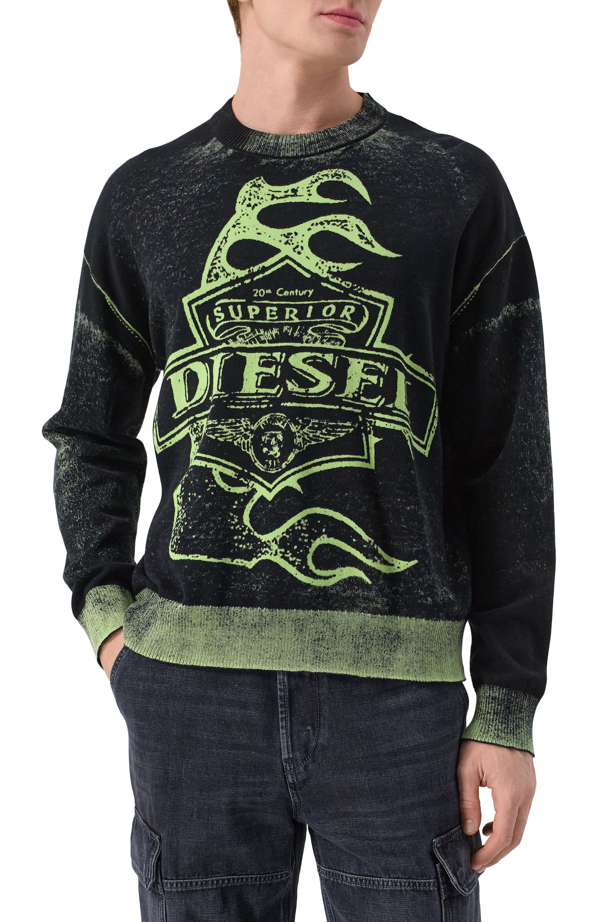 Хлопковый джемпер DIESEL, арт. A17507/0TKAU, фото 3