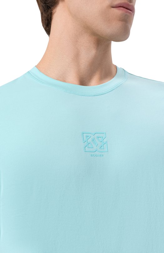 Хлопковая футболка Bogner 58446604 Голубой  58446604 Фото 5