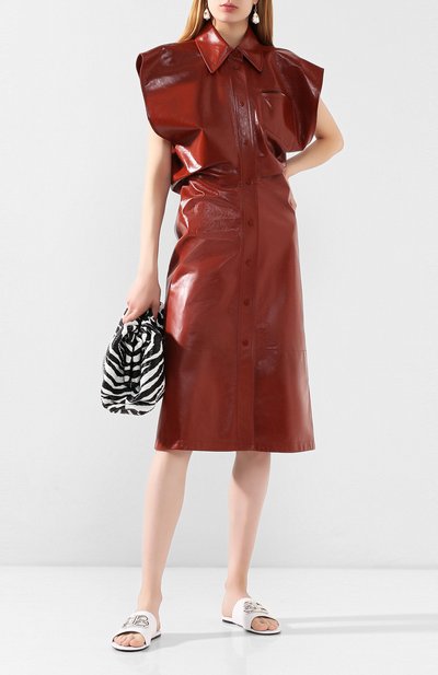 Кожаные шлепанцы oval BALENCIAGA, арт. 604061/WA8F8, фото 2