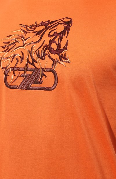 Хлопковая футболка ZILLI оранжевого цвета по цене 71650 руб., арт. MBZ-NT580-LE0N1/MC01, фото 5 Хлопковая футболка ZILLI, арт. MBZ-NT580-LE0N1/MC01, фото 5