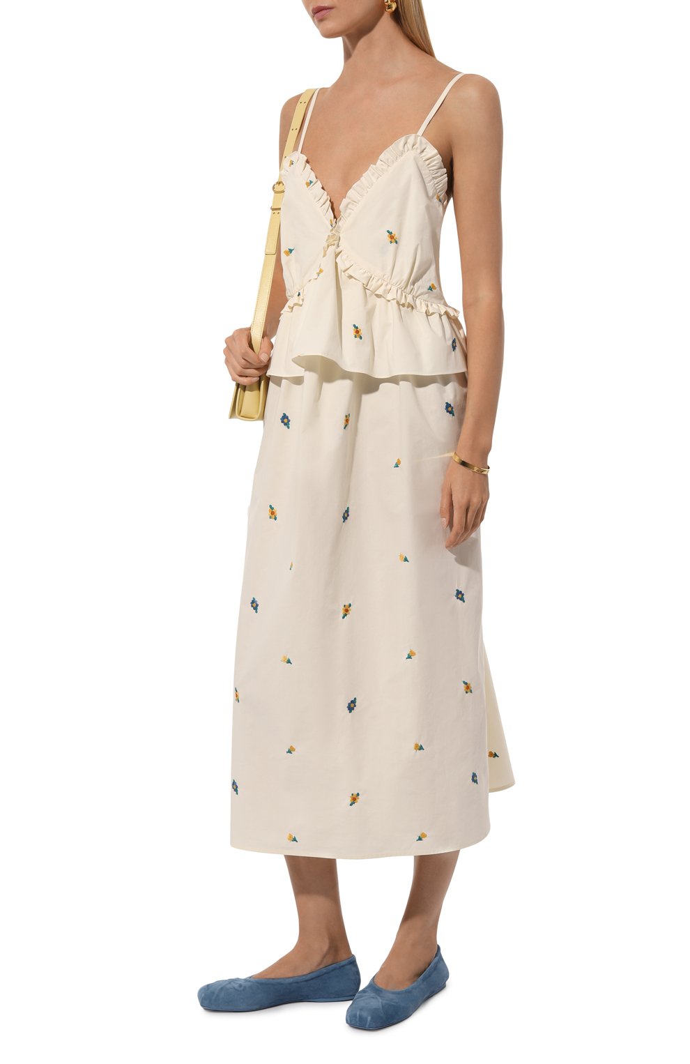 Хлопковое платье LOOM BY RODINA молочного цвета по цене 38600 руб., арт. LBR-SOFI, фото 2 Хлопковое платье LOOM BY RODINA, арт. LBR-SOFI, фото 2