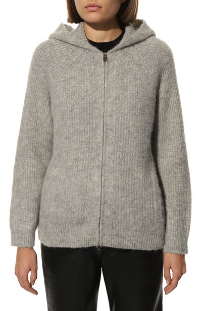 Шерстяной кардиган EMPORIO ARMANI серого цвета по цене 53050 руб., арт. 6L2MWT/2M21Z, фото 3 Шерстяной кардиган EMPORIO ARMANI, арт. 6L2MWT/2M21Z, фото 3