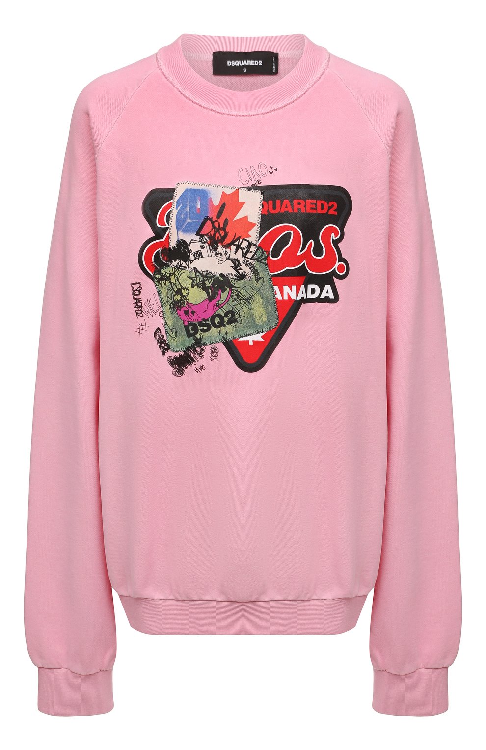 Хлопковый свитшот DSQUARED2 розового цвета по цене 57000 руб., арт. S75GU0391/S25462, фото 1 Хлопковый свитшот DSQUARED2, арт. S75GU0391/S25462, фото 1