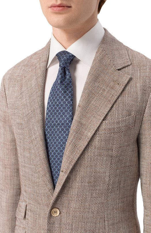 Шелковый галстук Brioni 062I00/PD476 Синий  062I00/PD476 Фото 2