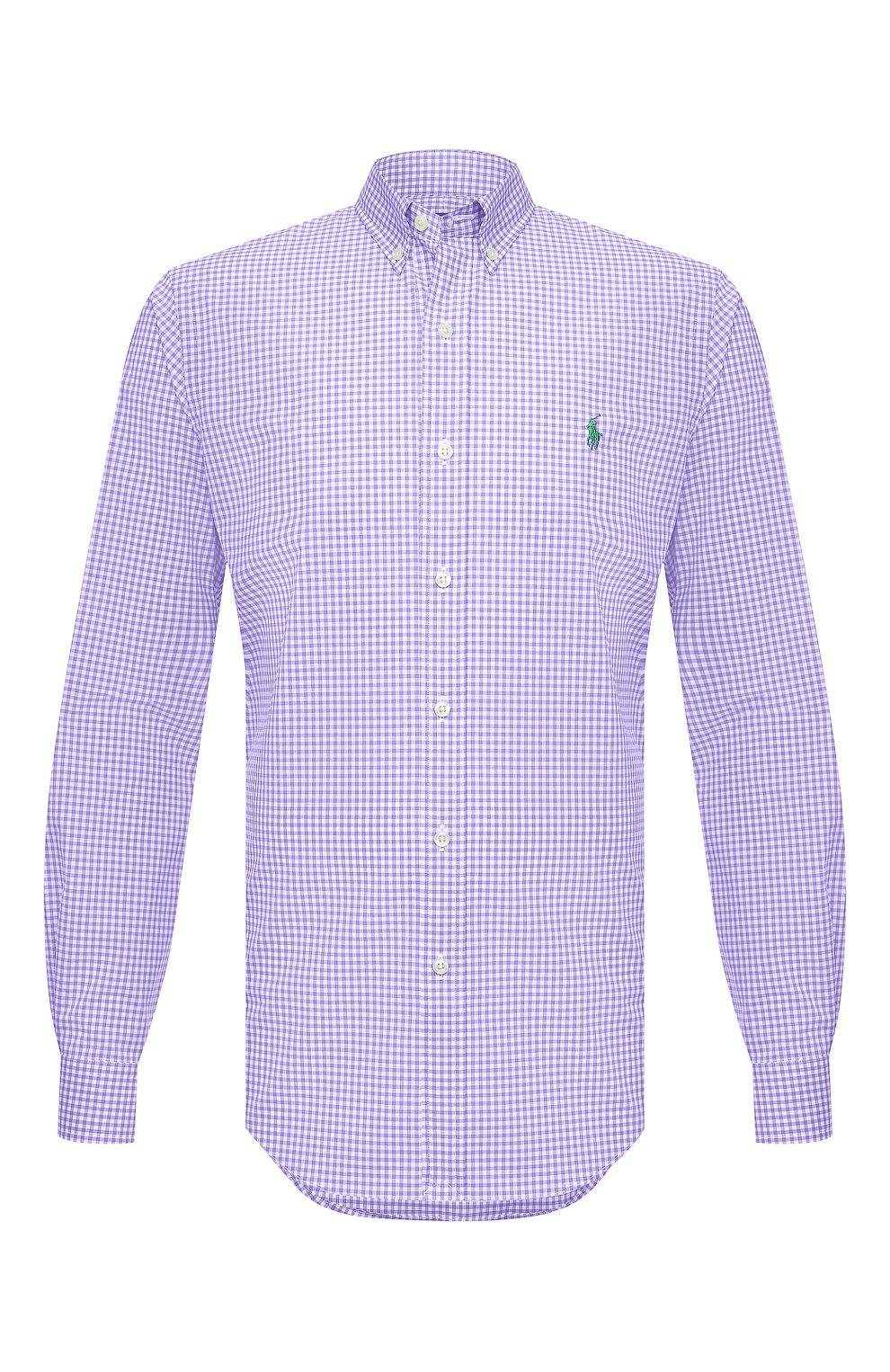 Хлопковая рубашка POLO RALPH LAUREN сиреневого цвета по цене 13700 руб., арт. 710828845/4656I, фото 1 Хлопковая рубашка POLO RALPH LAUREN, арт. 710828845/4656I, фото 1