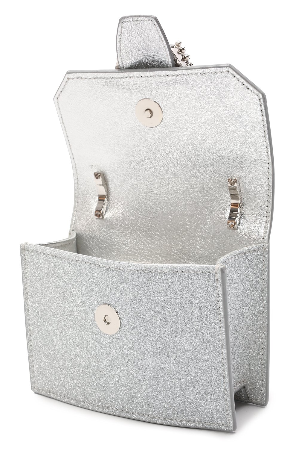 Сумка paris mini JIMMY CHOO серебряного цвета по цене 75300 руб., арт. MINI PARIS/Z0K, фото 4 Сумка paris mini JIMMY CHOO, арт. MINI PARIS/Z0K, фото 4