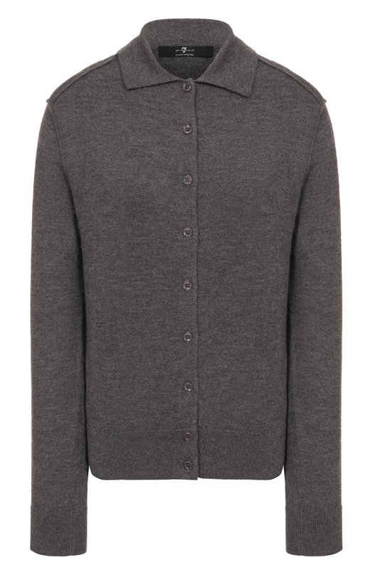 Кашемировый кардиган 7 For All Mankind 7N0J0F17-1PG Серый 7N0J0F17-1PG