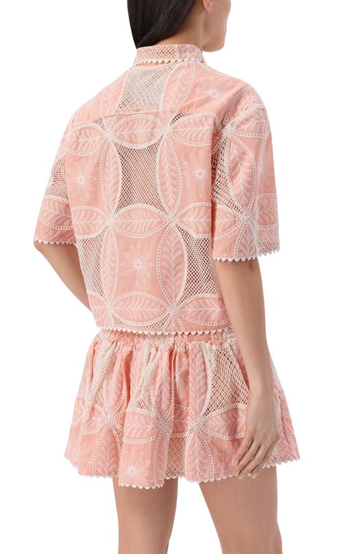 Хлопковая блузка Poupette St Barth WJVS26BCBPCH Розовый  WJVS26BCBPCH Фото 4