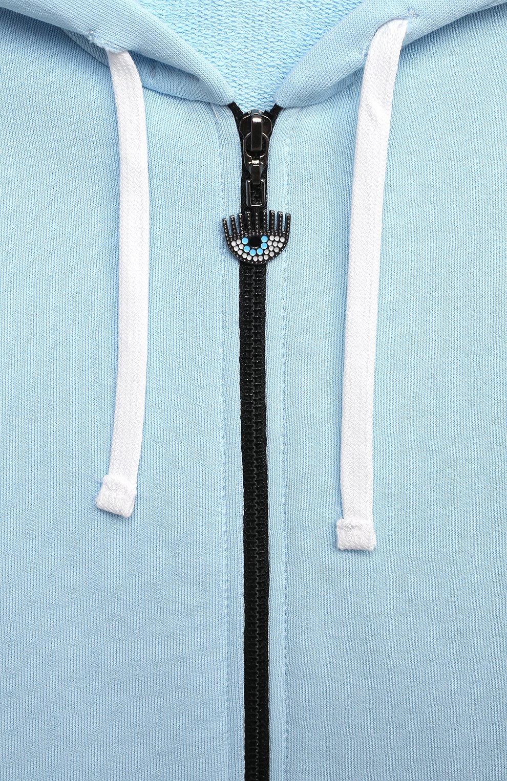 Хлопковая толстовка CHIARA FERRAGNI голубого цвета по цене 16350 руб., арт. 21PE-CFKF052, фото 3 Хлопковая толстовка CHIARA FERRAGNI, арт. 21PE-CFKF052, фото 3