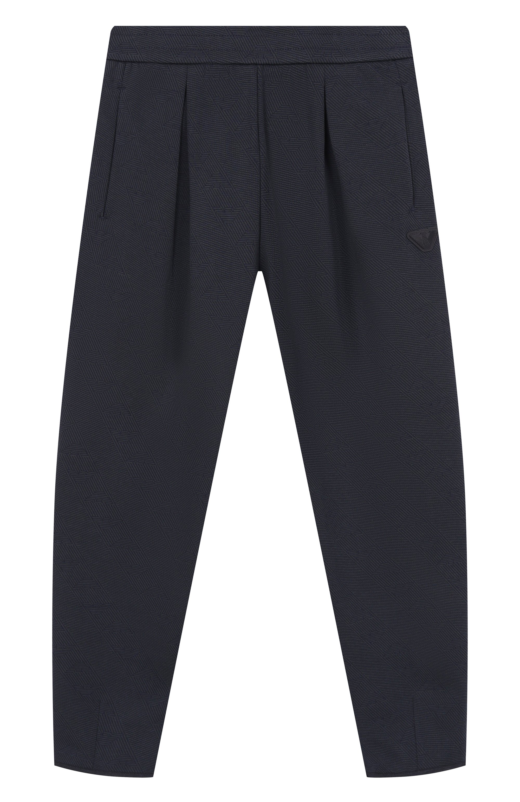 Хлопковые брюки EMPORIO ARMANI темно-синего цвета по цене 19950 руб., арт. EG000636/AF20698, фото 1 Хлопковые брюки EMPORIO ARMANI, арт. EG000636/AF20698, фото 1