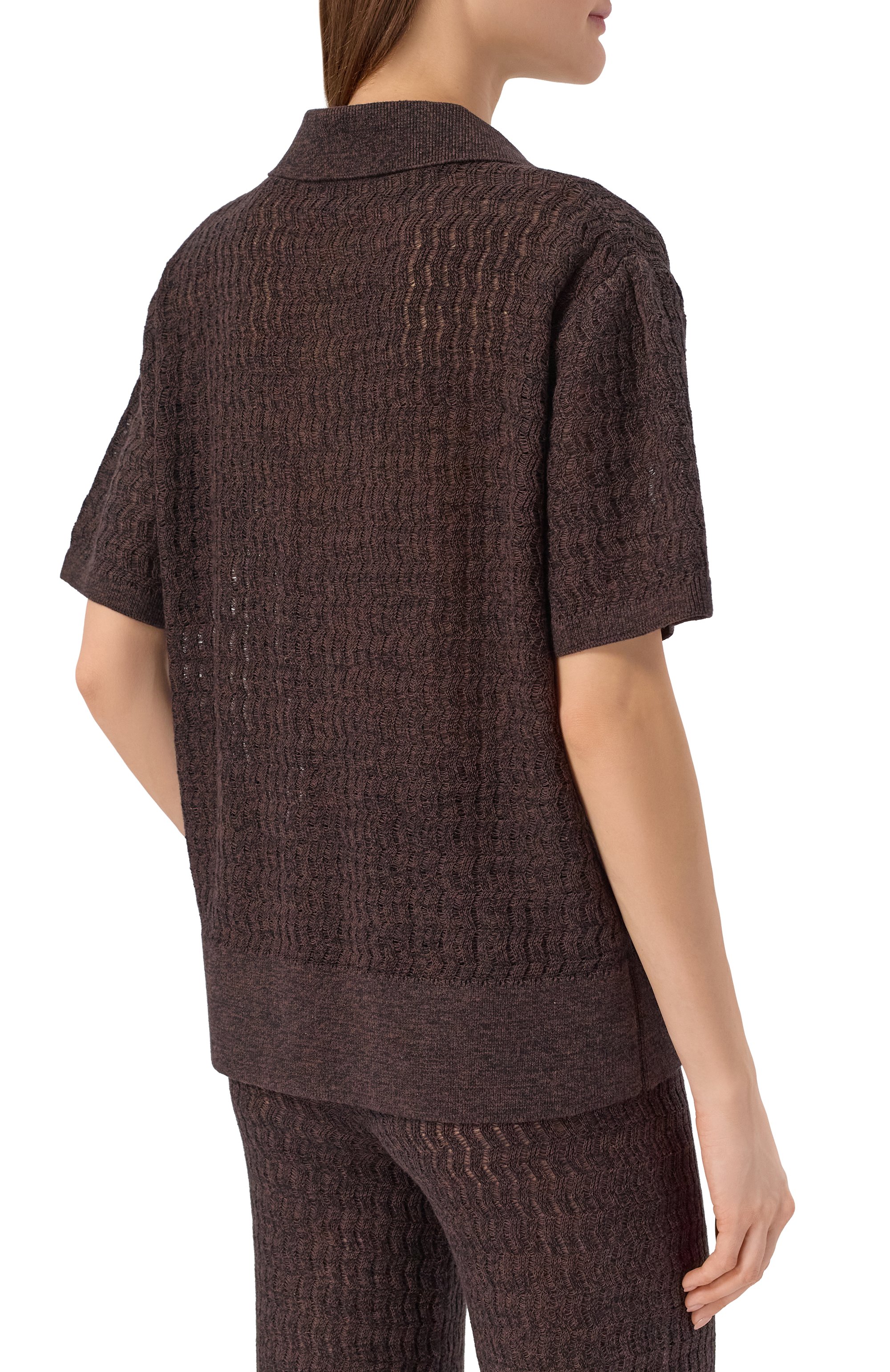 Поло из хлопка и льна YUZEFI, арт. AURI-EYELASH P0L0/KNIT, фото 4