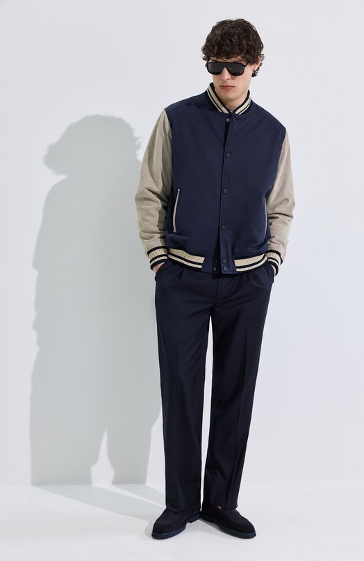 Хлопковый бомбер Kiton UGK151K0732H Синий  UGK151K0732H Фото 6