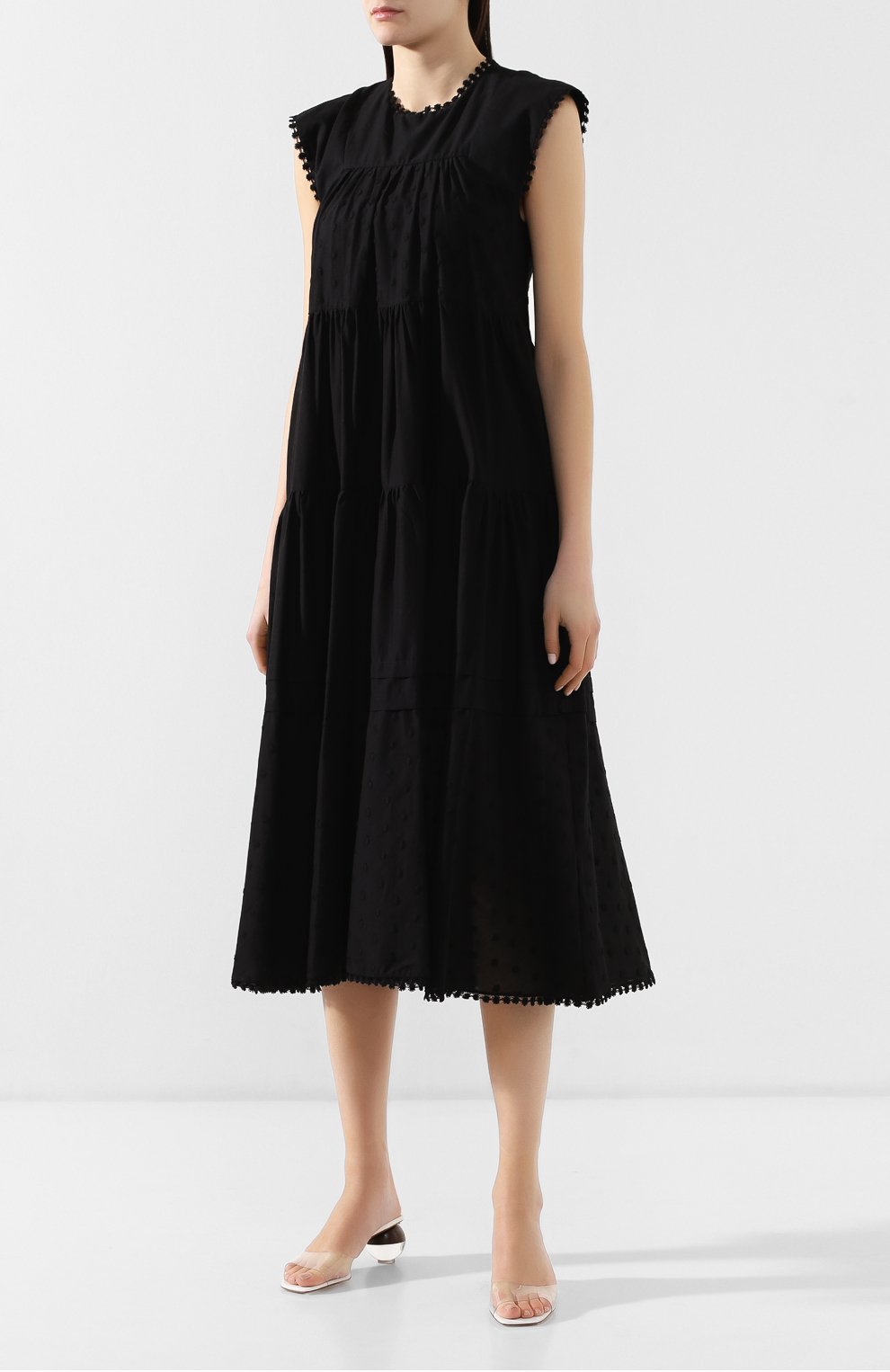 Хлопковое платье SEE BY CHLOÉ черного цвета по цене 37600 руб., арт. CHS19SR017029, фото 3 Хлопковое платье SEE BY CHLOÉ, арт. CHS19SR017029, фото 3