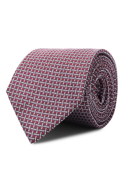 Шелковый галстук Canali 18/HJ04561 Бордовый 18/HJ04561