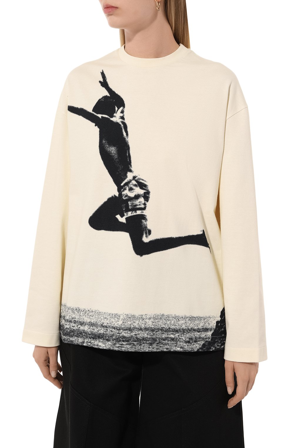 Хлопковый лонгслив JIL SANDER кремового цвета по цене 76850 руб., арт. J03GC0120/J20220, фото 3 Хлопковый лонгслив JIL SANDER, арт. J03GC0120/J20220, фото 3