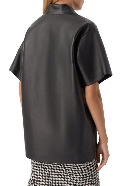 Кожаное поло MUGLER черного цвета по цене 257500 руб., арт. 26F9TS01269046, фото 4 Кожаное поло MUGLER, арт. 26F9TS01269046, фото 4