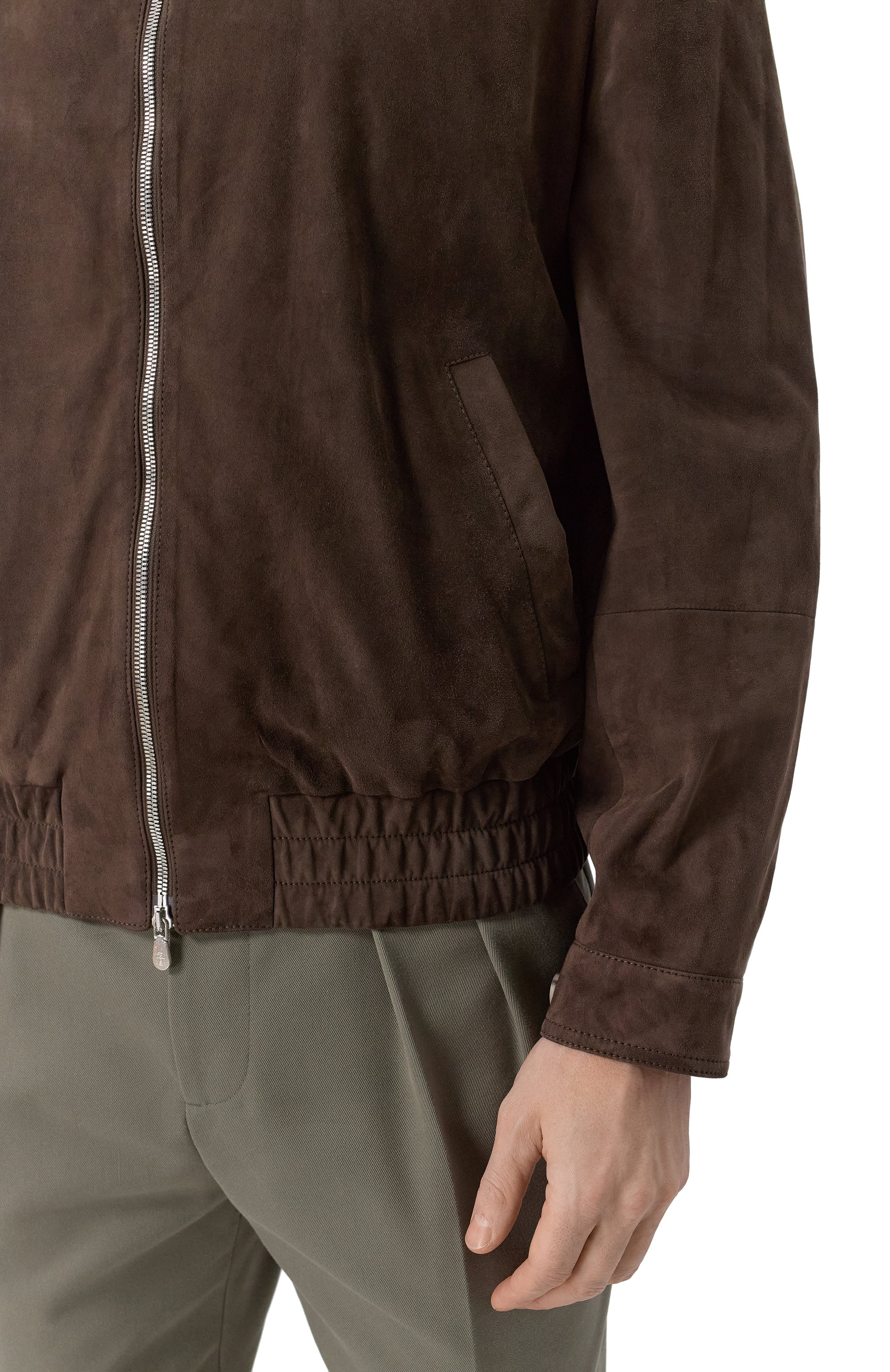 Замшевый бомбер BRUNELLO CUCINELLI темно-коричневого цвета по цене 825000 руб., арт. M0PCL2027, фото 5 Замшевый бомбер BRUNELLO CUCINELLI, арт. M0PCL2027, фото 5