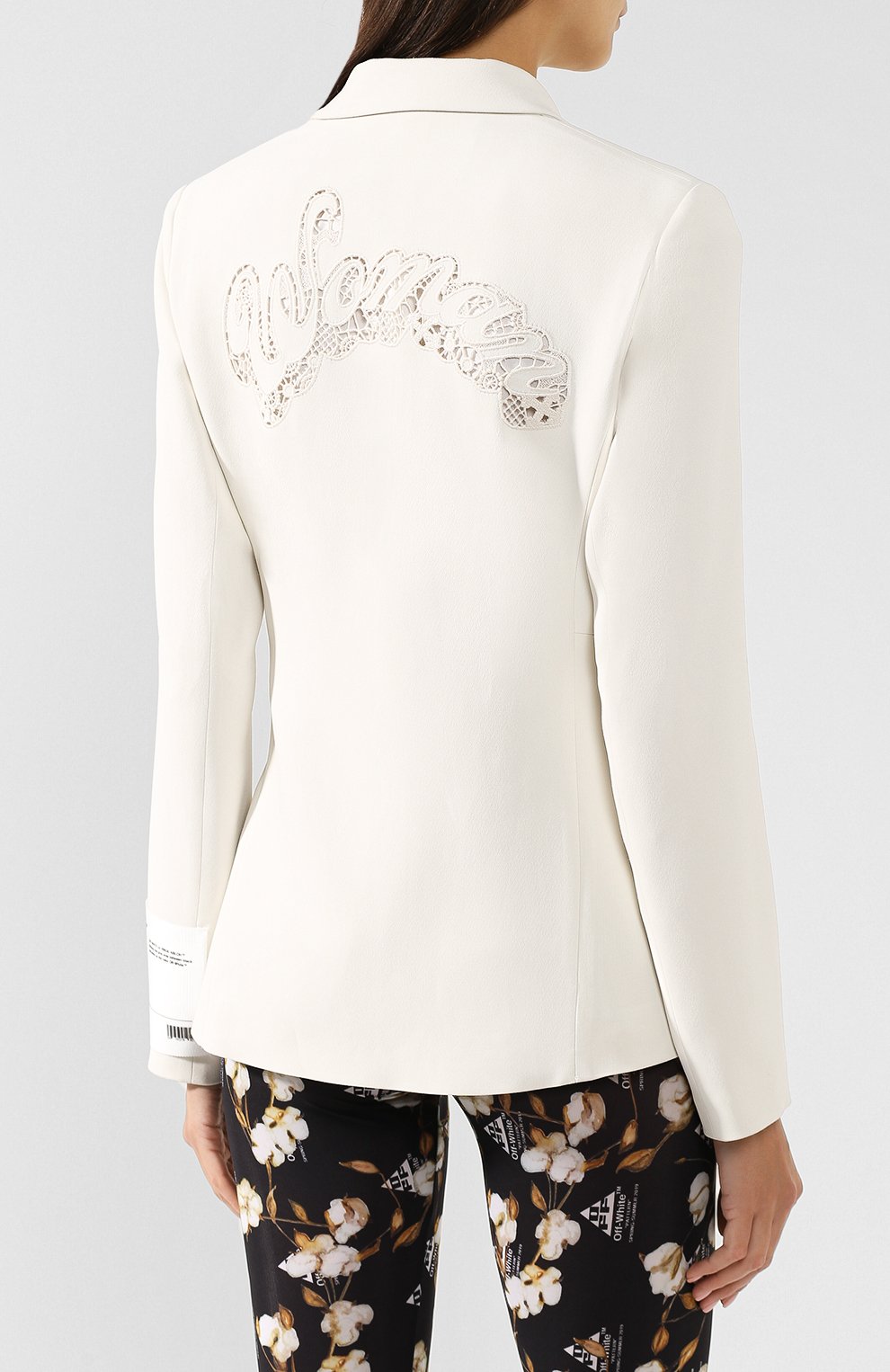 Жакет из вискозы OFF-WHITE белого цвета по цене 179500 руб., арт. 0WEF028S19D950740201, фото 4 Жакет из вискозы OFF-WHITE, арт. 0WEF028S19D950740201, фото 4