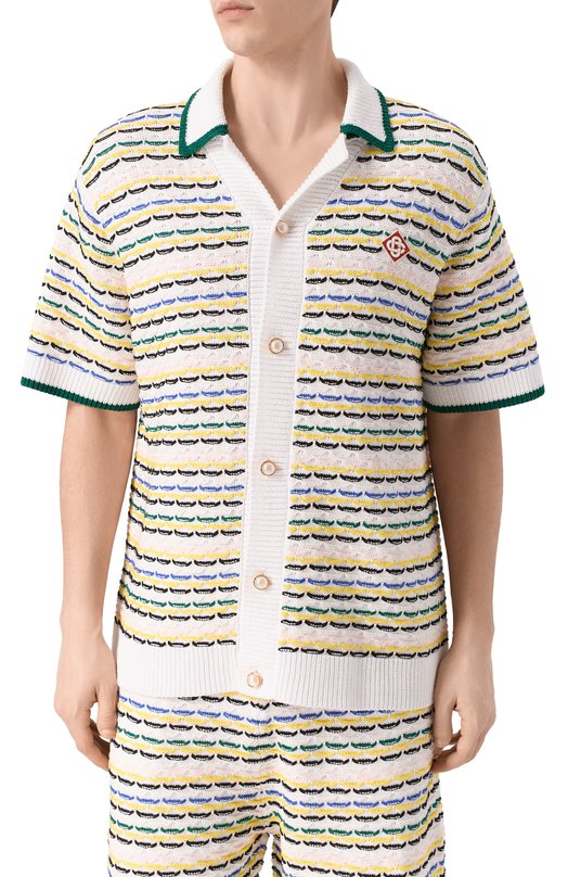 Хлопковая рубашка Casablanca M-SP26-KW-1209-01 Разноцветный  M-SP26-KW-1209-01 Фото 3