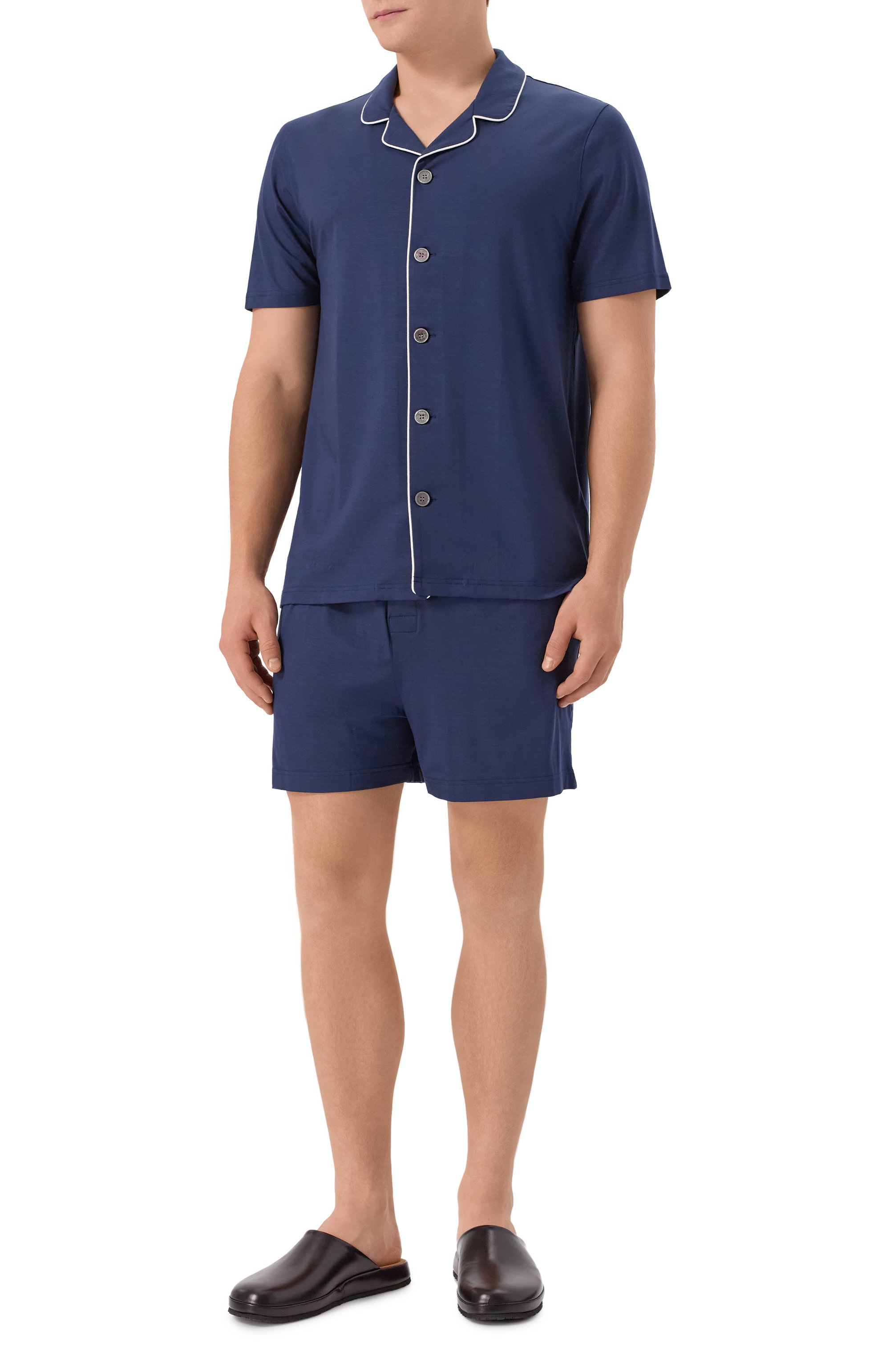 Пижама DEREK ROSE темно-синего цвета по цене 48450 руб., арт. 4090/BASE001, фото 2 Пижама DEREK ROSE, арт. 4090/BASE001, фото 2