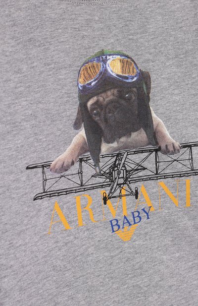 Хлопковый лонгслив с принтом ARMANI JUNIOR, арт. 6YHT08/4J09Z, фото 3