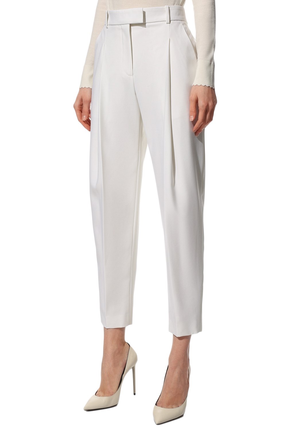 Шерстяные брюки ALEXANDER MCQUEEN белого цвета по цене 119000 руб., арт. 700138/QJACX, фото 3 Шерстяные брюки ALEXANDER MCQUEEN, арт. 700138/QJACX, фото 3