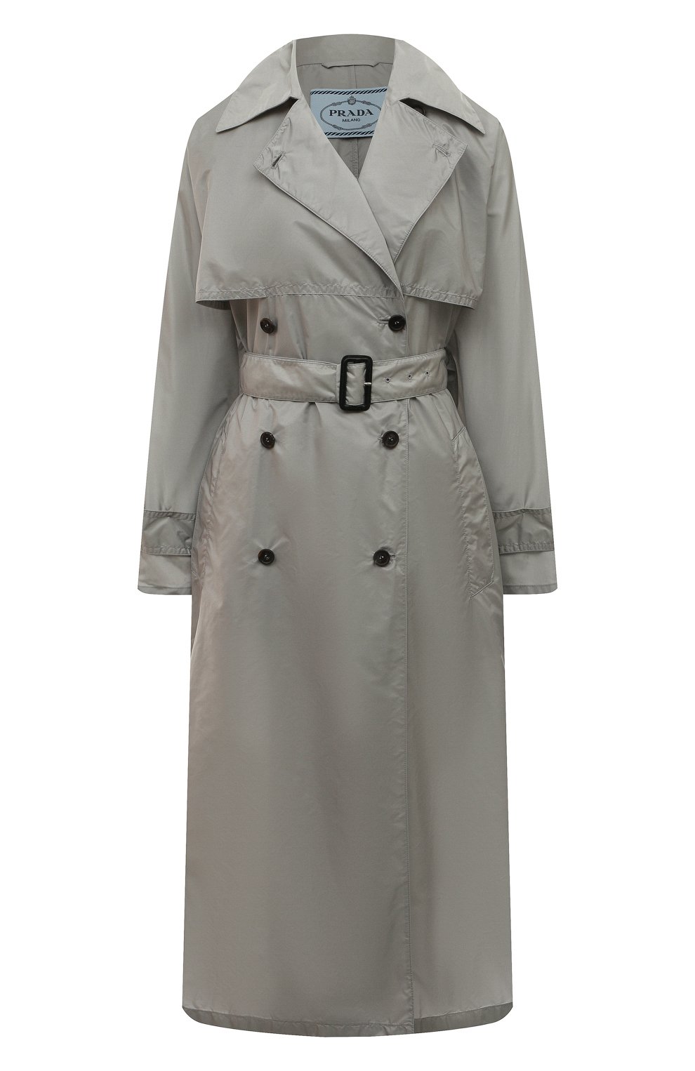 Тренч PRADA серого цвета по цене 200000 руб., арт. 291168-1WQ9-F0193-201, фото 1 Тренч PRADA, арт. 291168-1WQ9-F0193-201, фото 1