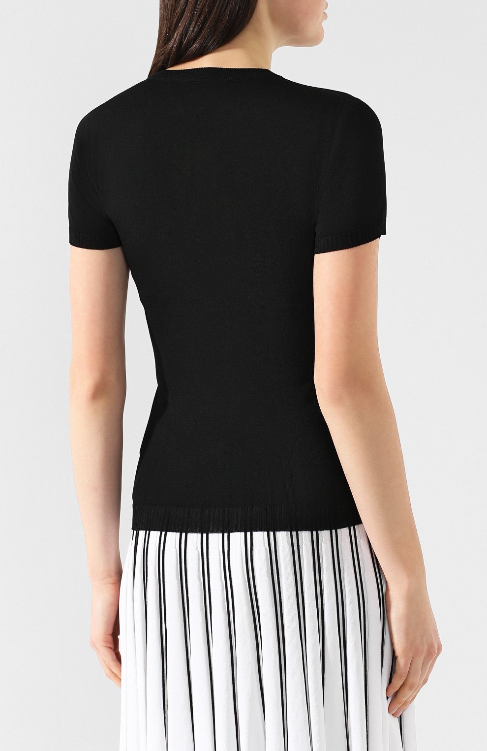 Футболка из вискозы OFF-WHITE черно-белого цвета по цене 32400 руб., арт. 0WHE001R19C980531001, фото 4 Футболка из вискозы OFF-WHITE, арт. 0WHE001R19C980531001, фото 4
