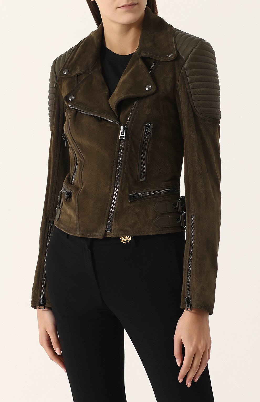 Приталенная замшевая куртка с косой молнией TOM FORD, арт. GIL365-LEX171, фото 3