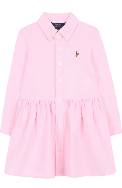 Хлопковое платье-рубашка с воротником button down POLO RALPH LAUREN, арт. 312698765, фото 1