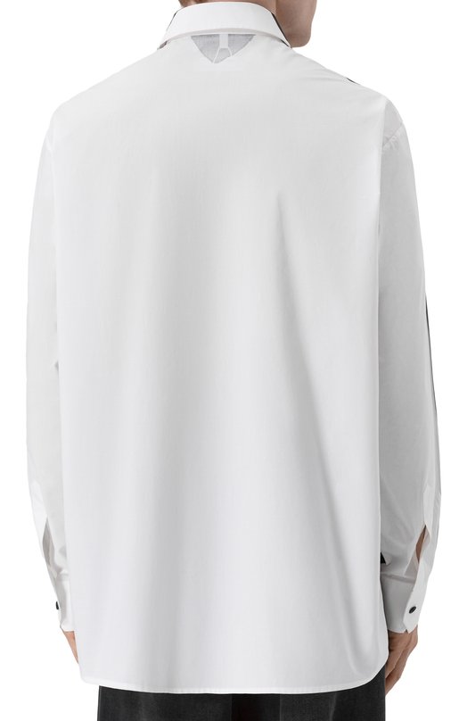 Хлопковая рубашка MM6 SH2DT0028/M35256 Чёрно-белый  SH2DT0028/M35256 Фото 4