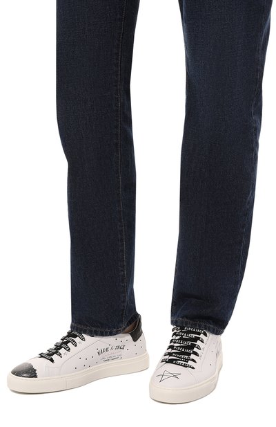 Кожаные кеды sky abra HIDE AND JACK белого цвета по цене 39600 руб., арт. 0PENCINEMA, фото 3 Кожаные кеды sky abra HIDE AND JACK, арт. 0PENCINEMA, фото 3