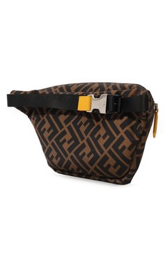 Детская поясная сумка FENDI коричневого цвета, арт. 7VB011/AKPV | Фото 2 (Материал: Текстиль; Нос: Не проставлено; Материал сплава: Проставлено)