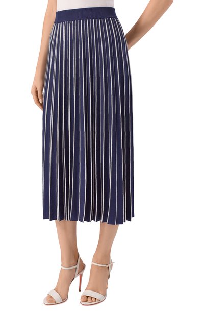 Юбка из шелка и хлопка MVST темно-синего цвета по цене 99000 руб., арт. WS60-1522MU, фото 3 Юбка из шелка и хлопка MVST, арт. WS60-1522MU, фото 3