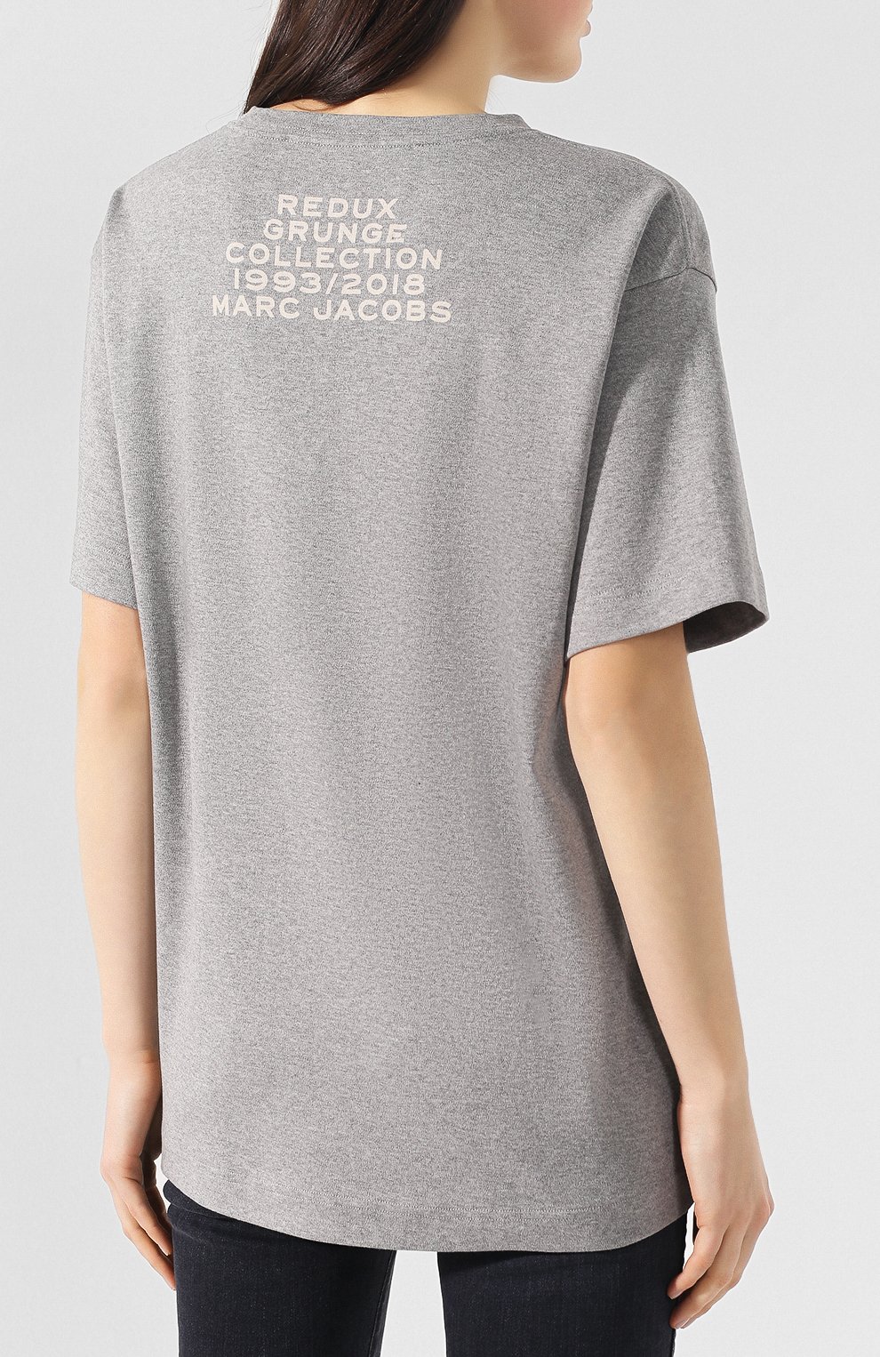 Хлопковая футболка MARC JACOBS (THE) серого цвета по цене 11050 руб., арт. M4007848, фото 4 Хлопковая футболка MARC JACOBS (THE), арт. M4007848, фото 4