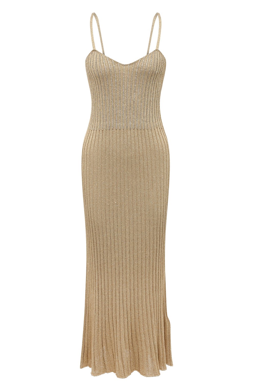 Платье с отделкой стразами BLUGIRL бежевого цвета по цене 39950 руб., арт. RA3081/MS006, фото 1 Платье с отделкой стразами BLUGIRL, арт. RA3081/MS006, фото 1