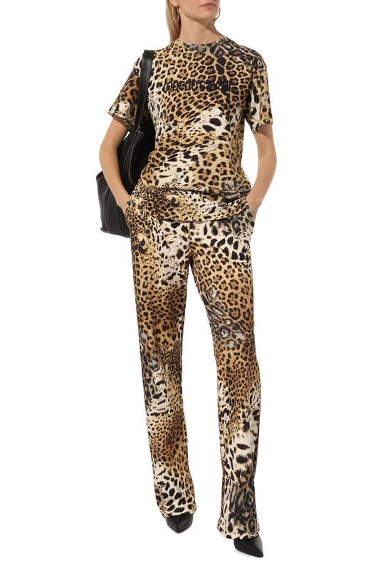 Хлопковая футболка Roberto Cavalli Леопардовый, фото 2