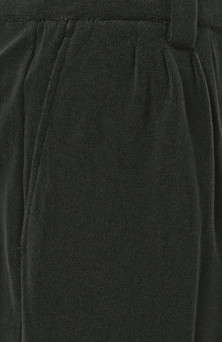 Мужские хлопковые брюки GIORGIO ARMANI темно-зеленого цвета, арт. GM001250/TE13896 | Фото 6 (Длина (брюки, джинсы): Стандартные; Драгоценные камни: Проставлено; Материал сплава: Проставлено; Случай: Повседневный; Стили: Кэжуэл; Материал внешний: Хлопок)