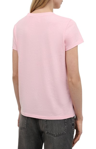 Хлопковая футболка ganni x levi's GANNI светло-розового цвета по цене 12650 руб., арт. T2827, фото 4 Хлопковая футболка ganni x levi's GANNI, арт. T2827, фото 4
