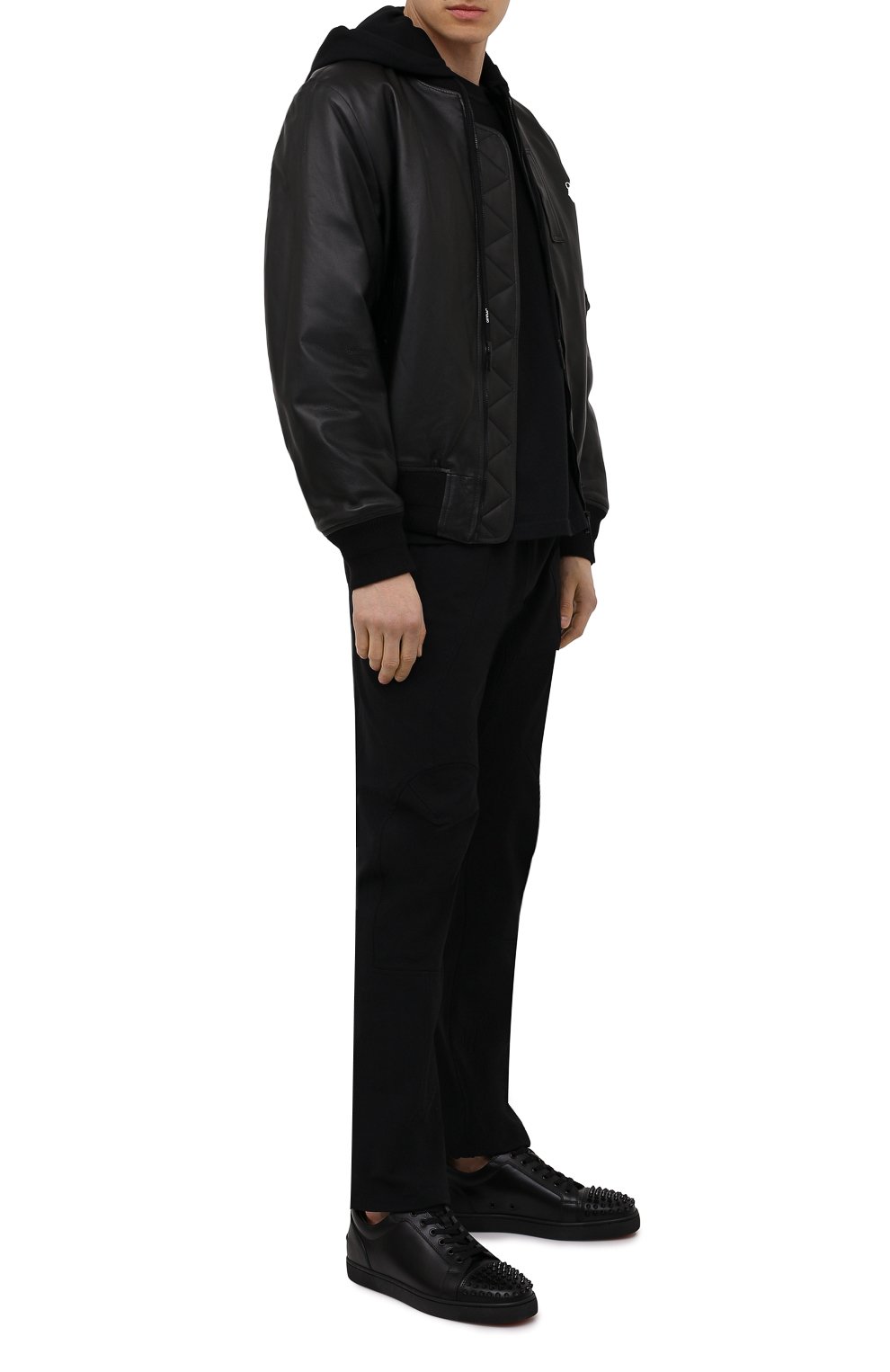 Кожаные кеды louis junior spikes CHRISTIAN LOUBOUTIN, арт. 1130573/L0UIS JUNI0R SPIKES FLAT, фото 2