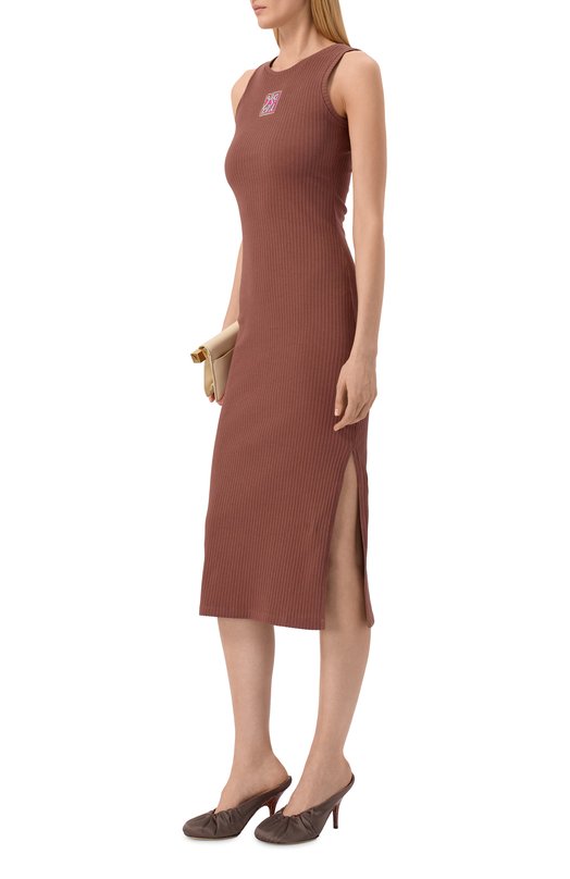 Хлопковое платье Marni ABJE1542S0/UTC600 Коричневый  ABJE1542S0/UTC600 Фото 2