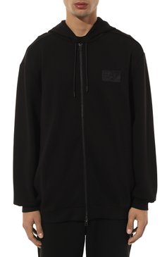Мужской толстовка EA7 черного цвета, арт. 6DPM82/PJZKZ/XXL | Фото 3 (Драгоценные камни: Проставлено; Рукава: Длинные; Длина (для топов): Стандартные; Материал сплава: Проставлено; Материал внешний: Синтетический материал; Мужское Кросс-КТ: Толстовка-одежда; Стили: Спорт-шик)