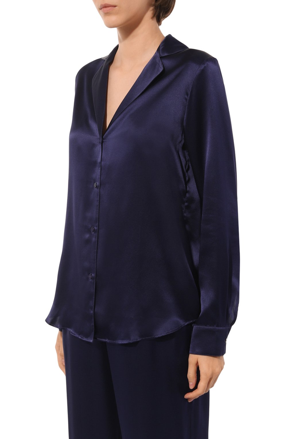 Шелковая рубашка AUBADE темно-синего цвета по цене 30600 руб., арт. QS44, фото 3 Шелковая рубашка AUBADE, арт. QS44, фото 3