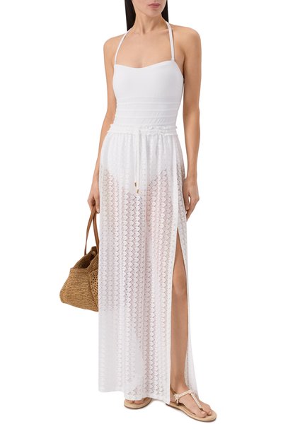 Юбка MELISSA ODABASH белого цвета по цене 28420 руб., арт. MENDI CR, фото 2 Юбка MELISSA ODABASH, арт. MENDI CR, фото 2