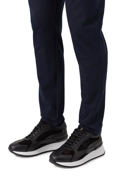 Кожаные кроссовки STEFANO RICCI черного цвета по цене 123000 руб., арт. UZ26EG6636/WYSDP, фото 3 Кожаные кроссовки STEFANO RICCI, арт. UZ26EG6636/WYSDP, фото 3