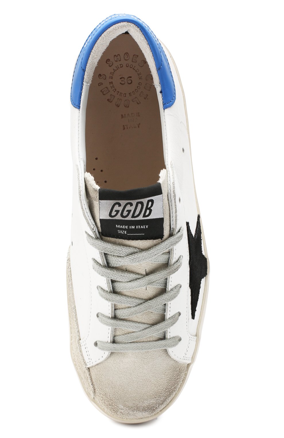 Кожаные кеды old school GOLDEN GOOSE DELUXE BRAND белого цвета по цене 38550 руб., арт. G34KS501.A85, фото 4 Кожаные кеды old school GOLDEN GOOSE DELUXE BRAND, арт. G34KS501.A85, фото 4