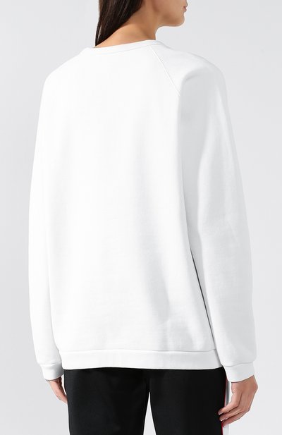Хлопковый пуловер с круглым вырезом и логотипом бренда GUCCI, арт. 517139/X3M10, фото 4
